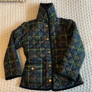 Beautiful Ralph Lauren button green plaid puff jacket